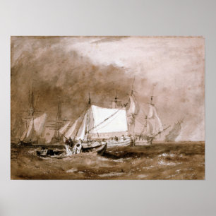 Turner - Schifffahrtsszene mit Fischern Poster
