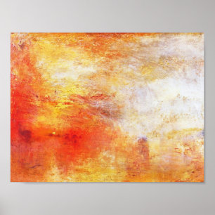 Turner Sonnenuntergang über einem abstrakten Lands Poster