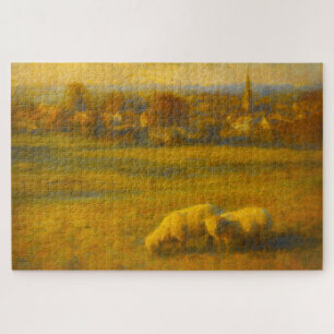Turner Stil Englische Schaf-Landschaft-Puzzle Puzzle