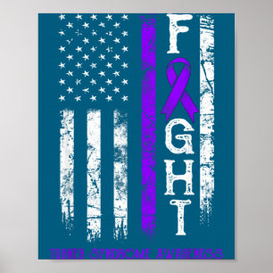 Turner-Syndrom-Kämpfer US-Flagge Poster