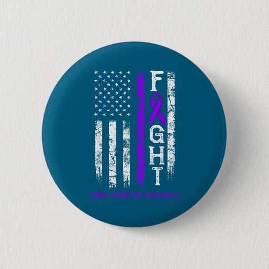 Turner-Syndrom-Krieger US-Flagge Button (Vorderseite)