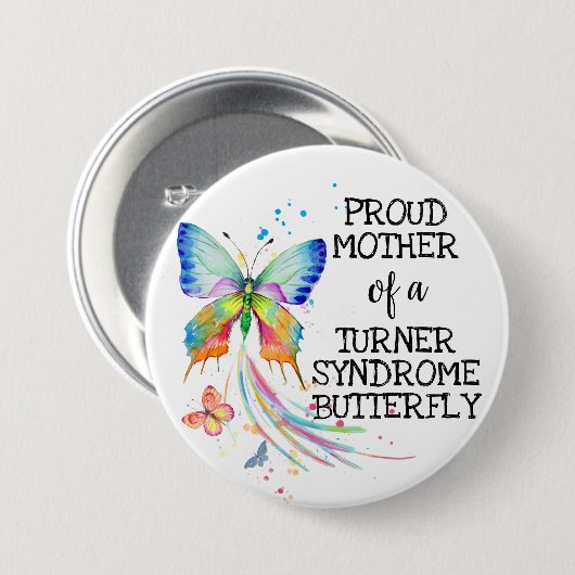 Turner-Syndrom Schmetterlingsbewusstsein Mutter Button (Vorne & Hinten)