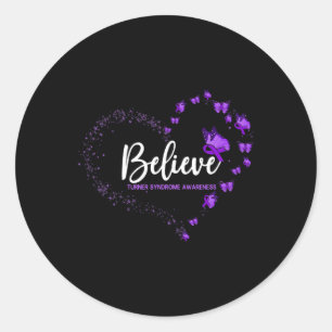 Turner Syndrome Awareness Butterfly Glaube Runder Aufkleber