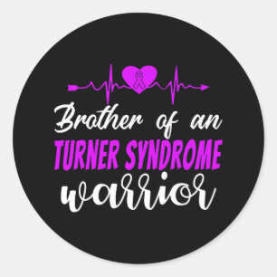 Turner Syndrome Awareness Support Family Heartbeat Runder Aufkleber