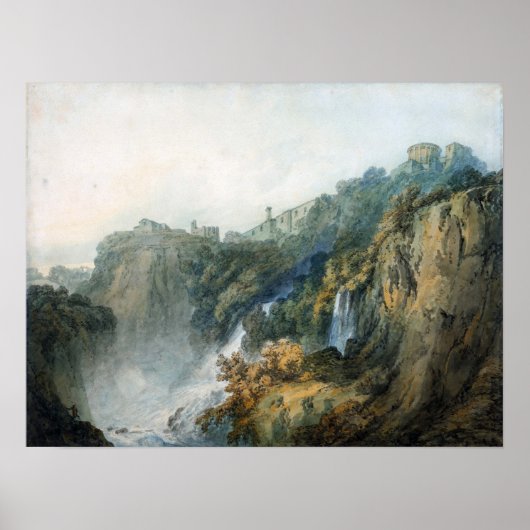 Turner - Tivoli mit Tempel von Sybil und Cascades Poster (Vorne)