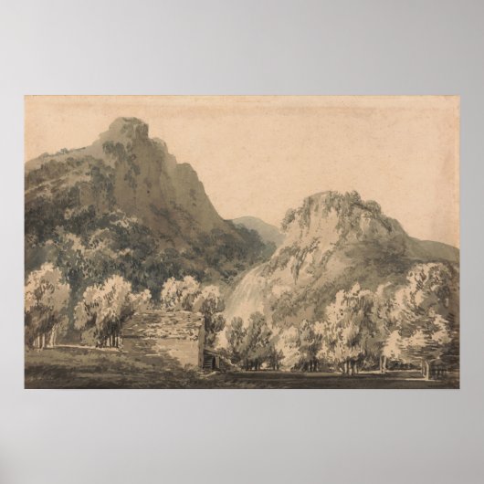 Turner - Wasserfall Lodore Cumberland Poster (Vorne)