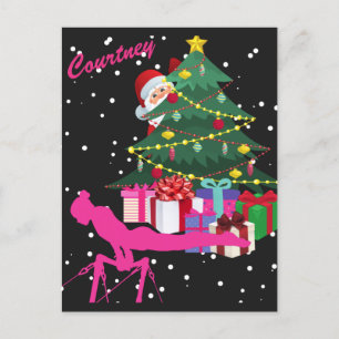 Turner Weihnachten: Santa bring mir Turnstangen Postkarte