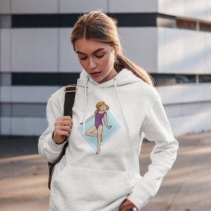 Turnerin im lila Leotard Hoodie