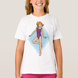 Turnerin im lila Leotard T-Shirt