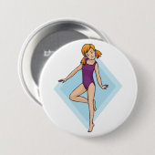 Turnerin in lila Leotard Button (Vorne & Hinten)