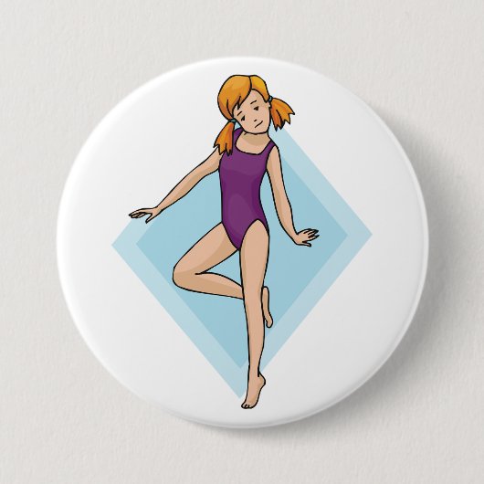 Turnerin in lila Leotard Button (Vorderseite)
