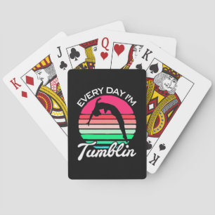 Turnerin Retro Vintage Purzelbaum Spielkarten