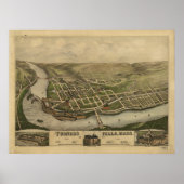 Turners Falls Massachusetts 1877 Antique Panorama Poster (Vorne)