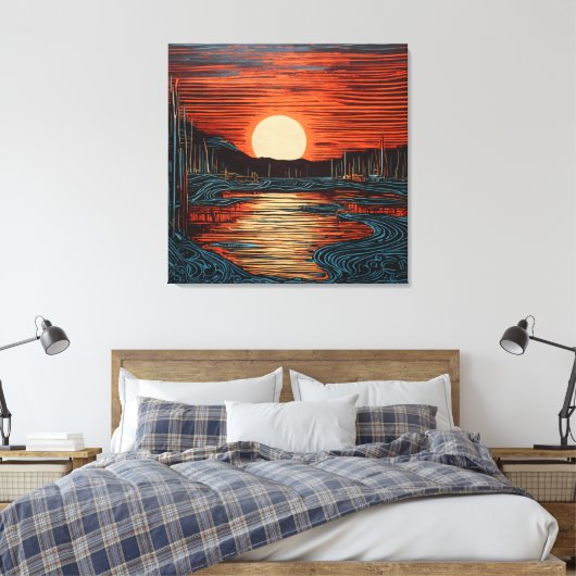 Turners Twilight Harbour Leinwanddruck (Insitu (Schlafzimmer))