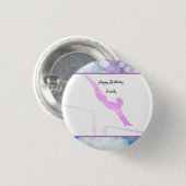 Turngeburtstag Stufenbarren Wasserfarbe Button (Vorne & Hinten)