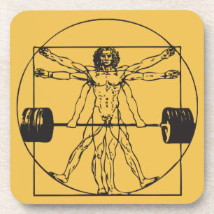 TurnhalleBarbell Deadlift - Vitruvian Mann Untersetzer