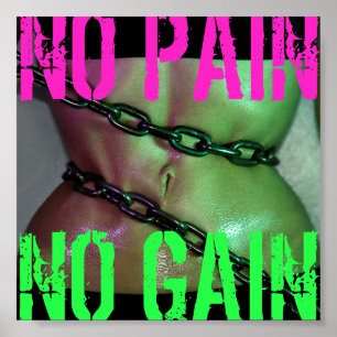Turnhallen-Motivations-Training keine Schmerz kein Poster