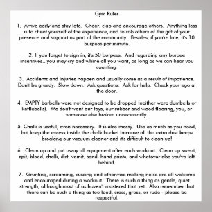 Turnhallen-Regeln Poster