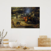 Turnier in der Nähe des Moats des Château de Steen Poster (Küche)