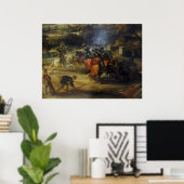 Turnier in der Nähe des Moats des Château de Steen Poster (Heimbüro)