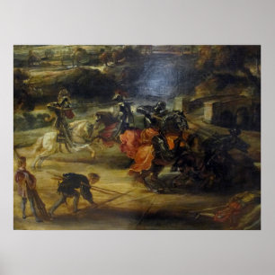 Turnier in der Nähe des Moats des Château de Steen Poster