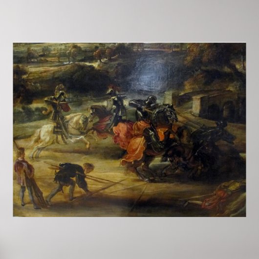 Turnier in der Nähe des Moats des Château de Steen Poster (Vorne)