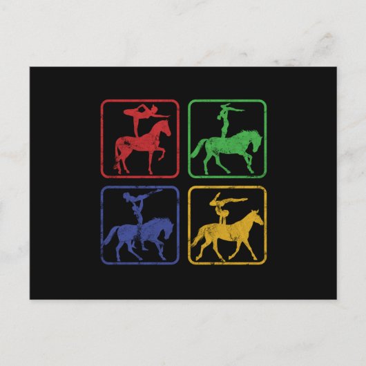 Turnier Springpferd Akrobaten Geschenk Postkarte (Vorderseite)