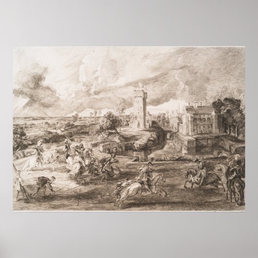 Turnier vor Schloss Steen Poster (Vorne)