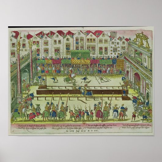 Turnier, während dessen Henri II Poster (Vorne)