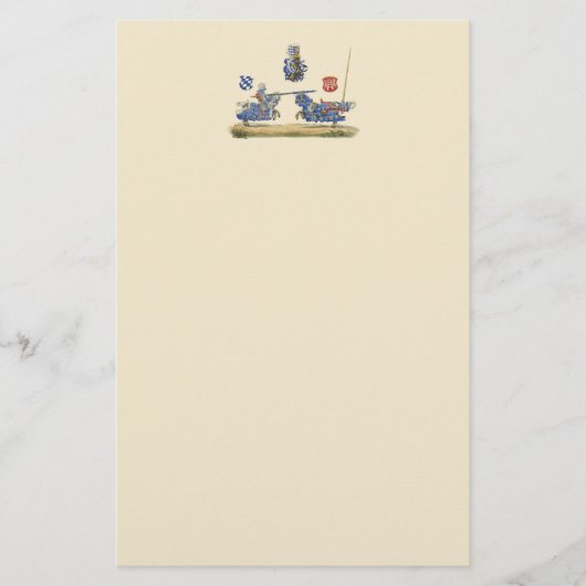 Turnierende Ritter - mittelalterliches Thema Briefpapier (Vorderseite)