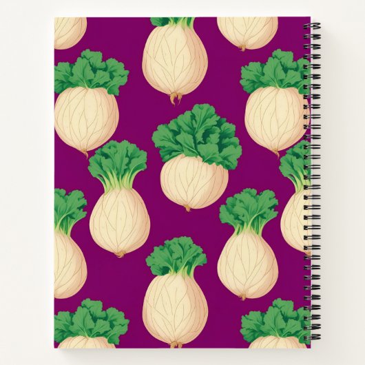 Turnip Retro farbenfrohe Personalisierte Muster Notizblock (Rückseite)