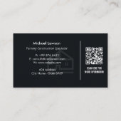 Turnkey Construction Services | Minimalist Black Visitenkarte (Rückseite)