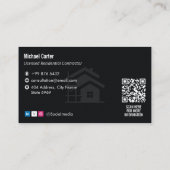 Turnkey Construction Services | Minimalist Black Visitenkarte (Rückseite)