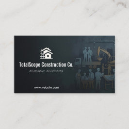Turnkey Construction Services | Minimalist Black Visitenkarte