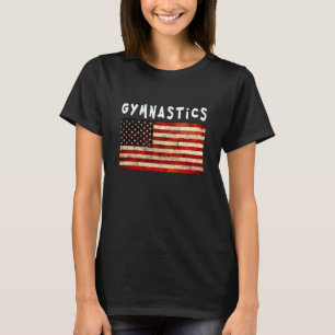 Turnkunst Grunge Amerikanische USA-Flagge T-Shirt