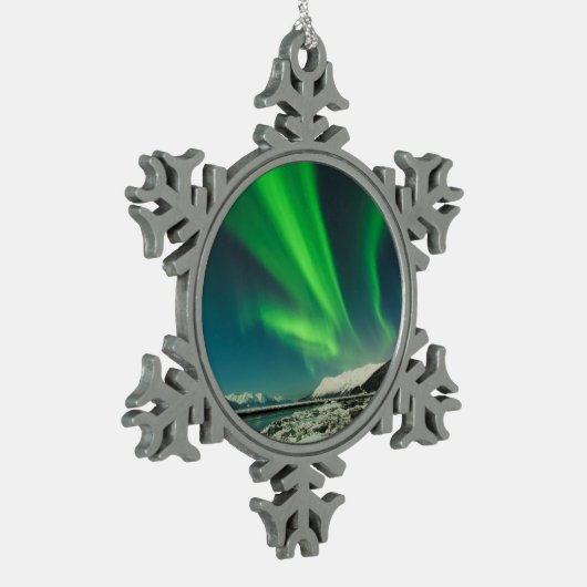 Turnonce Arm Aurora Schneeflocken Zinn-Ornament (Links)