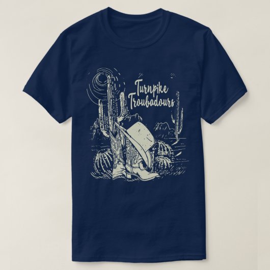 Turnpike Troubadours Wüste Western Cactus Boots m T-Shirt (Design vorne)