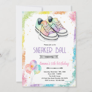 Turnschuh-Ball Mädchen-Party-Einladung Einladung