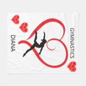 Turnschuhe mit roten Herzen und Gymnast. Fleecedecke (Vorderseite (Horizontal))