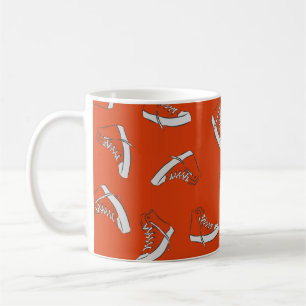 Turnschuhe Rot: Nahtloser Vintage-Druck Kaffeetasse