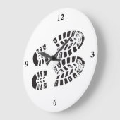 Turnschuhe schwarz u. weißes Impressum Große Wanduhr (Winkel)