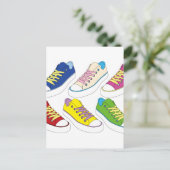 Turnschuhe zeichnend, farbige Laufschuhe Postkarte (Stehend Vorderseite)
