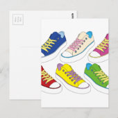 Turnschuhe zeichnend, farbige Laufschuhe Postkarte (Vorne/Hinten)