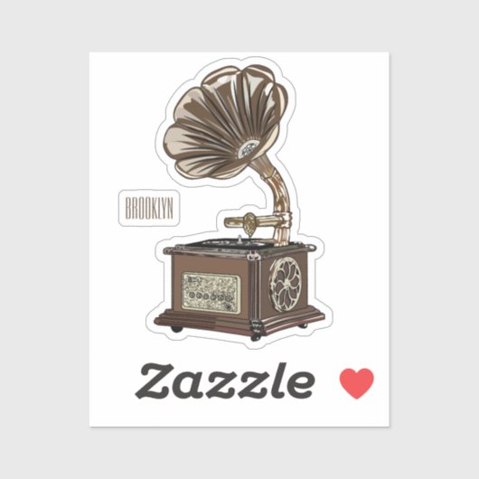 Turntable Cartoon Aufkleber (Blatt)