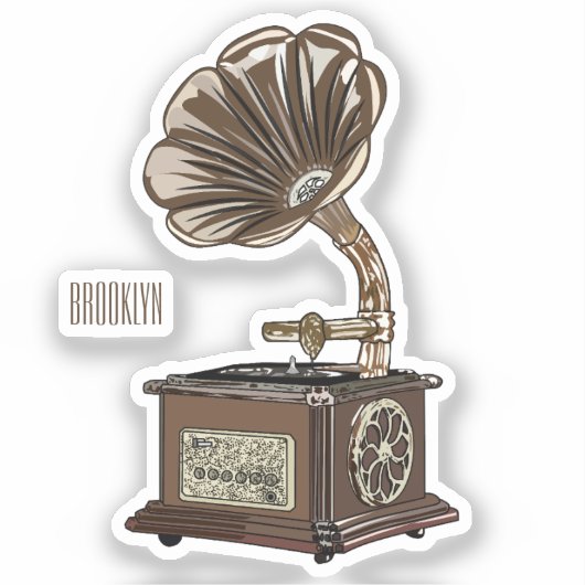 Turntable Cartoon Aufkleber (Vorderseite)