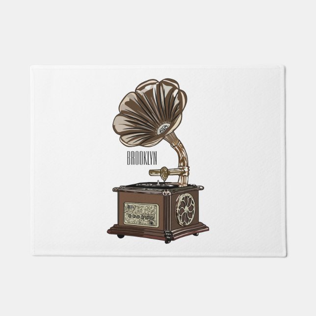 Turntable Cartoon Fußmatte (Vorderseite)