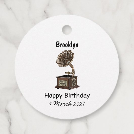 Turntable Cartoon Geschenkanhänger (Rückseite)