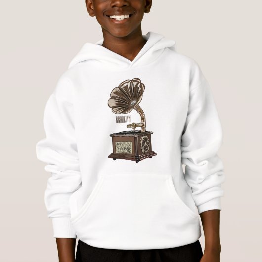 Turntable Cartoon Hoodie (Vorderseite)