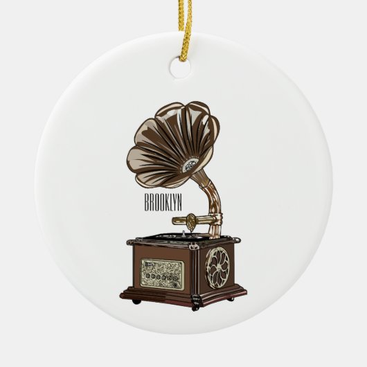 Turntable Cartoon Keramik Ornament (Vorne)