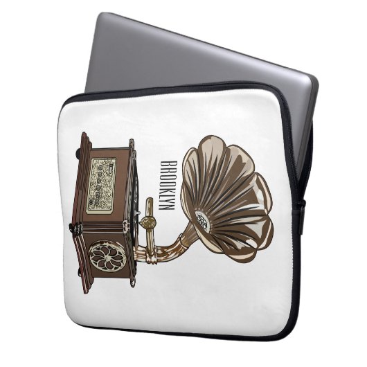 Turntable Cartoon Laptopschutzhülle (Vorderseite Links)